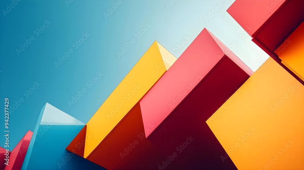 Abstract Geometric Shapes Colorful Background