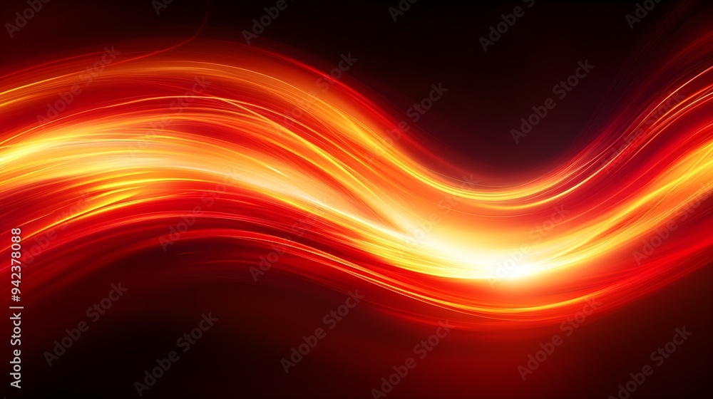 Abstract Red and Yellow Light Waves Background Abstract Red and Yellow Light Waves Background
