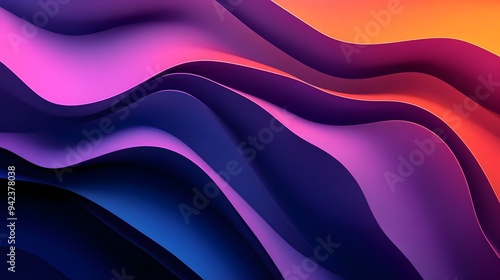 Abstract Purple and Orange Gradient Wave Background