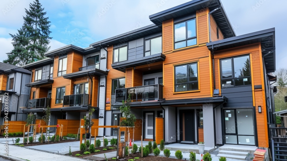 The construction of a duplex, offering versatile living spaces for families or rental opportunities, with each unit featuring modern amenities The construction of a duplex, offering versatile living spaces for families or rental opportunities, with each unit featuring modern amenities