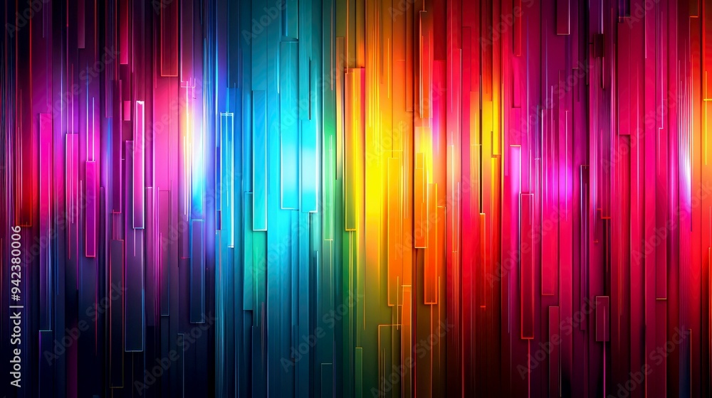 Abstract Colorful Geometric Pattern with Vertical Lines and Rectangles Abstract Colorful Geometric Pattern with Vertical Lines and Rectangles