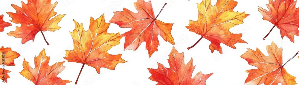 Obraz premium A vibrant collection of autumn leaves showcasing warm hues of orange and yellow against a white background.