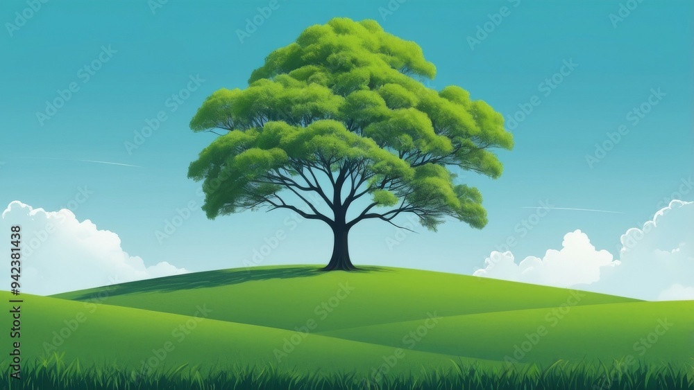 landscape with tree and sky landscape with tree and sky