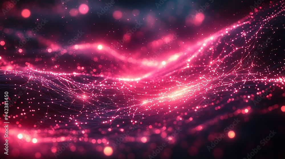 A graphic cyber network grid and neurons populate this technology abstract. A graphic cyber network grid and neurons populate this technology abstract.