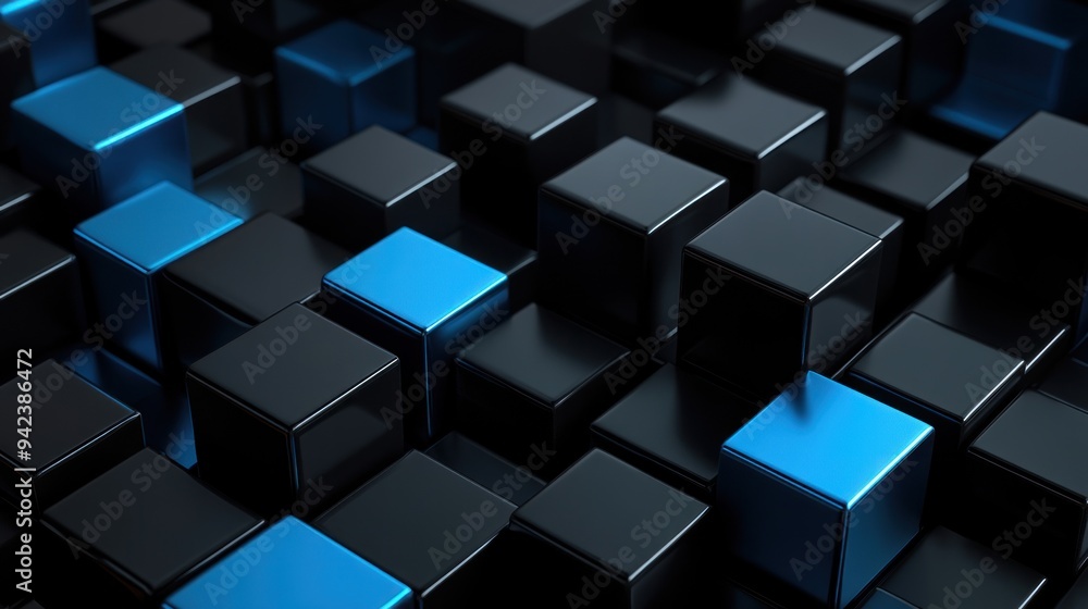 Blue Cube Abstract Background Blue Cube Abstract Background