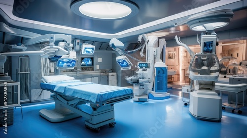 Sterile operating room with advanced robotic surgery tools