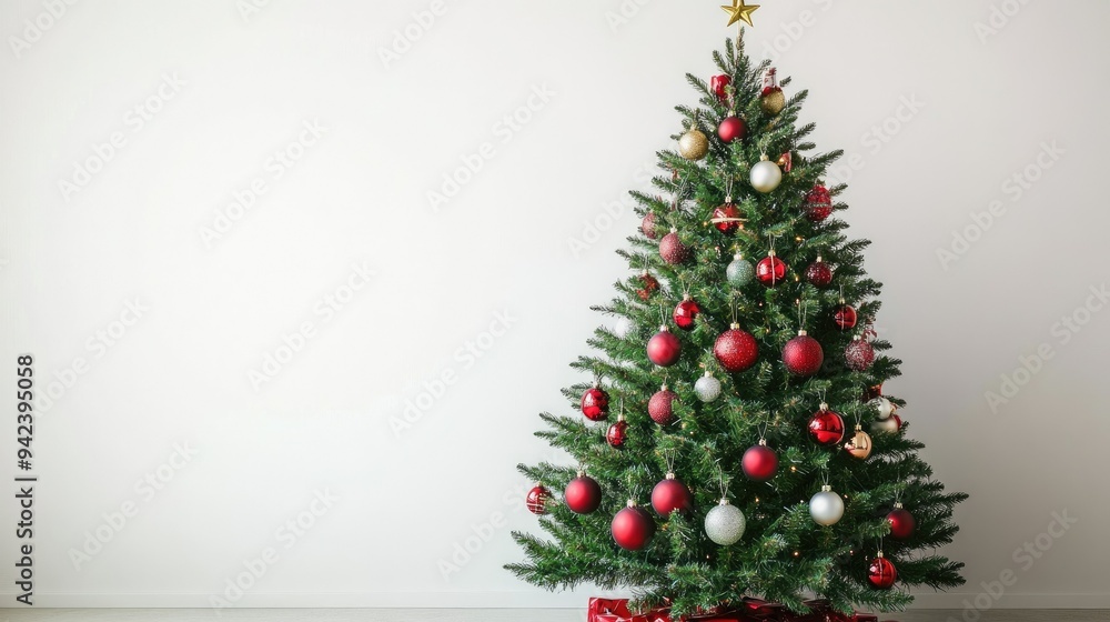 Christmas Tree with Decorations. Copy Space Christmas Tree with Decorations. Copy Space