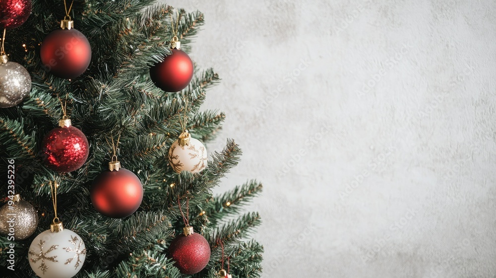 Christmas Tree with Decorations. Copy Space Christmas Tree with Decorations. Copy Space