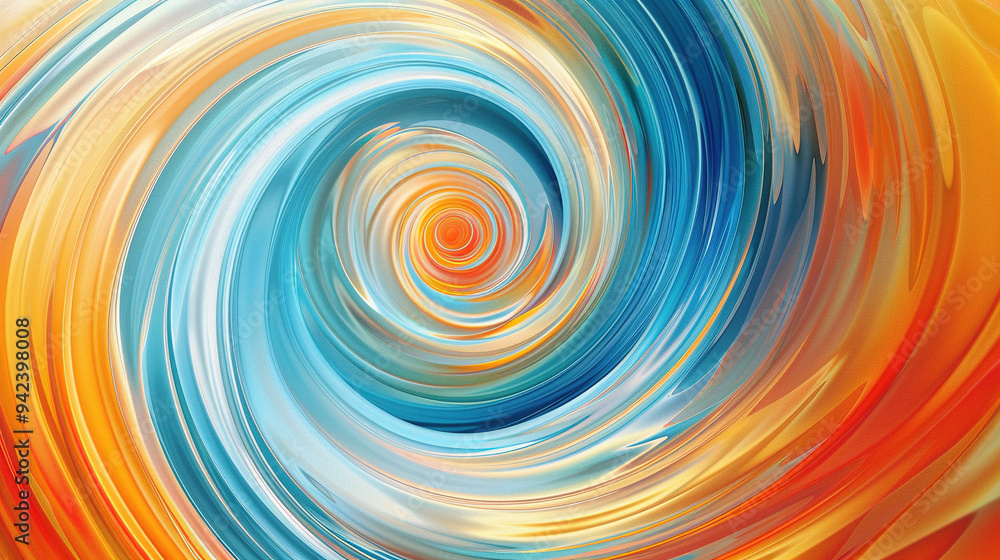 Fototapeta premium abstract bright and colorful circular design with orange and blue color