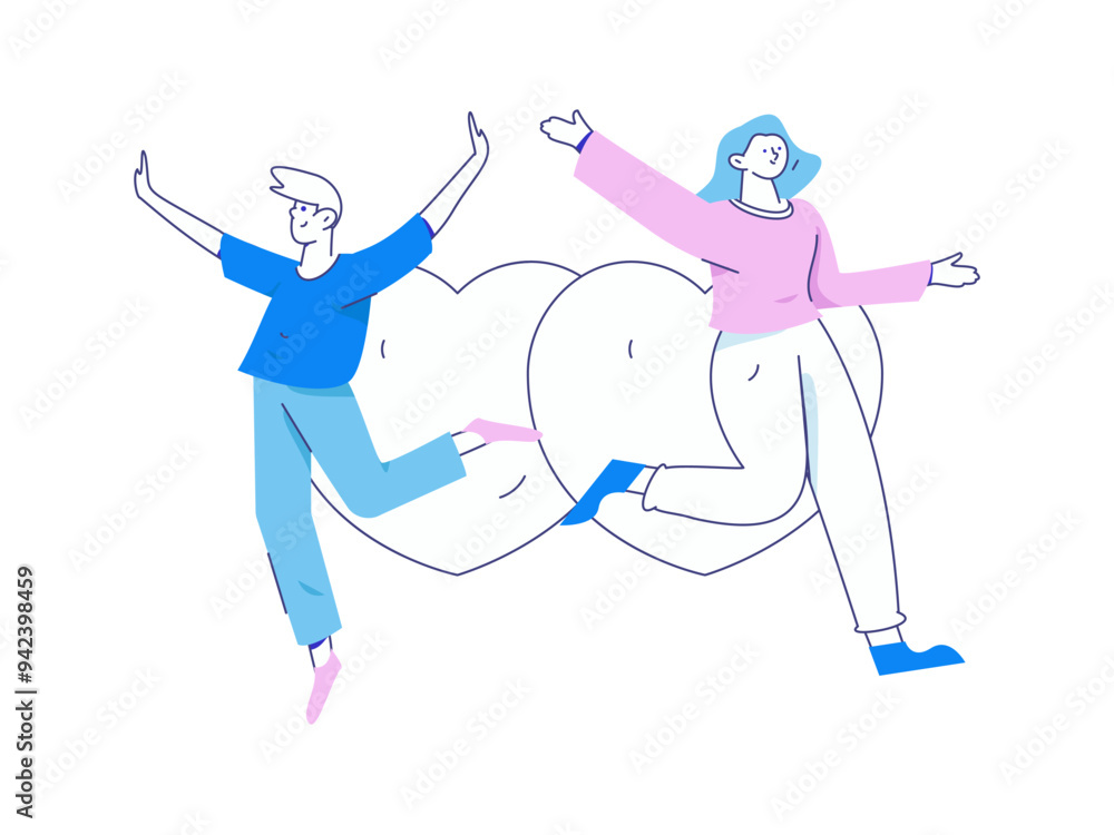 Happy Valentine's Day flat character vector concept business hand drawn illustration
Happy Valentine's Day flat character vector concept business hand drawn illustration