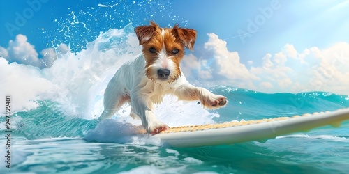 Dog on the beach, dog in the water, dog in the sea