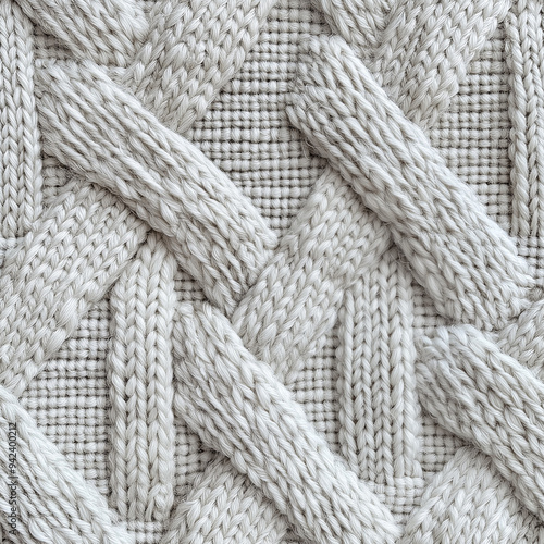 Cross hatch white sweater knit pattern fabric - seamless pattern