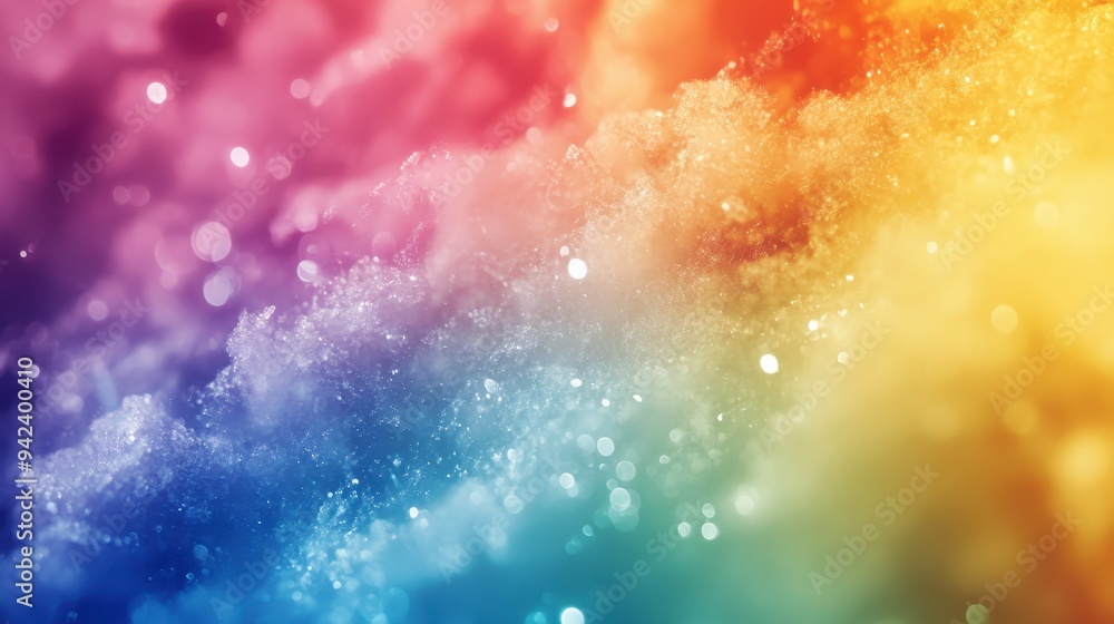 A vibrant, colorful abstract background with soft clouds and sparkling lights. A vibrant, colorful abstract background with soft clouds and sparkling lights.