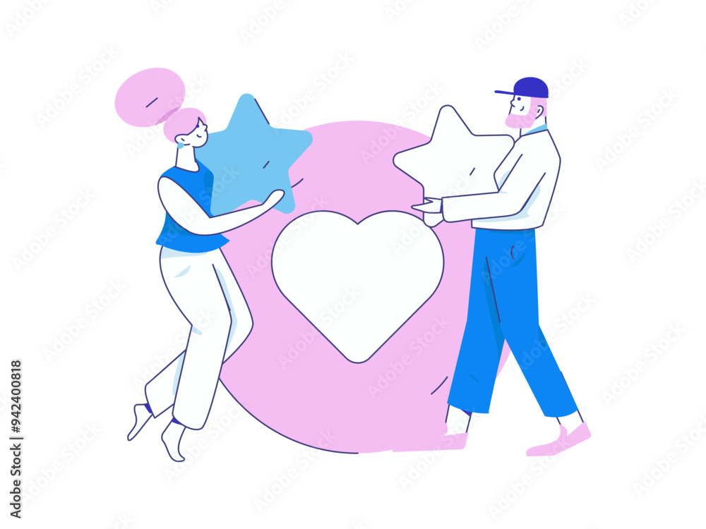 Happy Valentine's Day flat character vector concept business hand drawn illustration
Happy Valentine's Day flat character vector concept business hand drawn illustration
