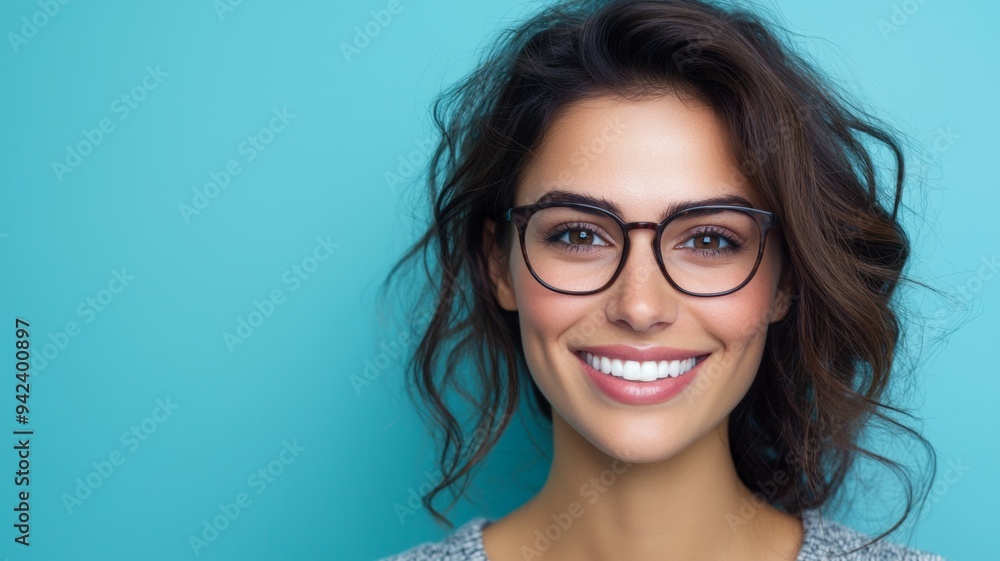 A woman with glasses is smiling and has her teeth showing A woman with glasses is smiling and has her teeth showing