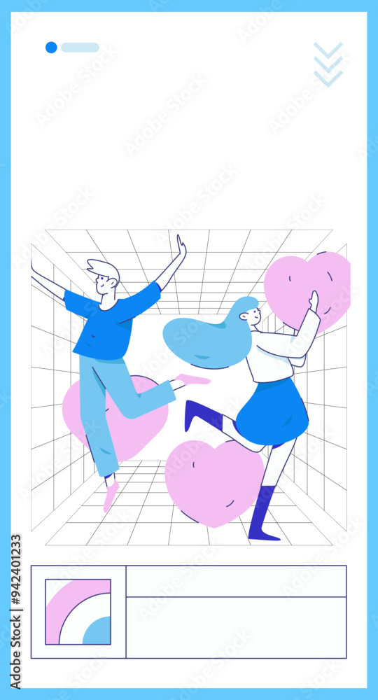 Happy Valentine's Day flat character vector concept business hand drawn illustration
Happy Valentine's Day flat character vector concept business hand drawn illustration
