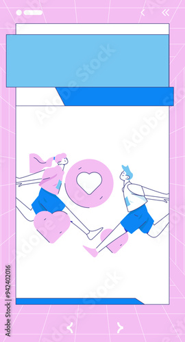 Happy Valentine's Day flat character vector concept business hand drawn illustration
