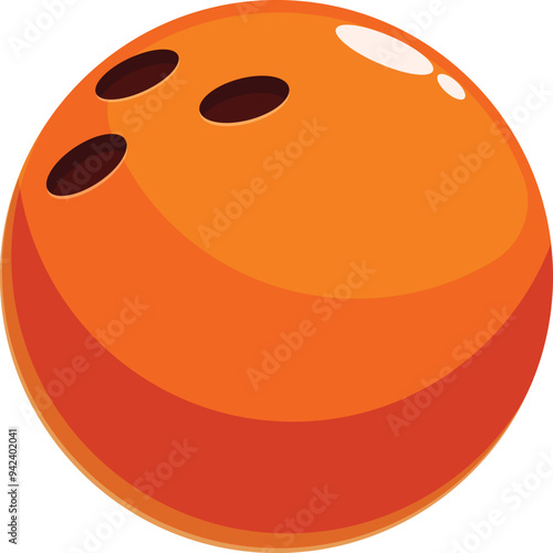 Classic orange bowling ball with three finger holes, ready to be thrown down the lane