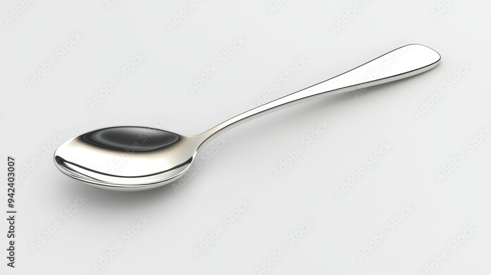 A spoon is shown on a white background A spoon is shown on a white background