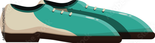 Pair of classic bowling shoes with their distinctive design and colors, ready for a fun day at the bowling alley