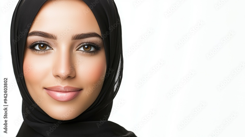 A woman with a black scarf on her head A woman with a black scarf on her head