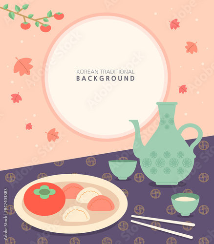 Chuseok, Korean holiday, holiday, tradition, Korea, autumn, Asia, pattern, background