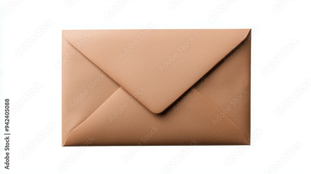 A brown envelope with a white background A brown envelope with a white background