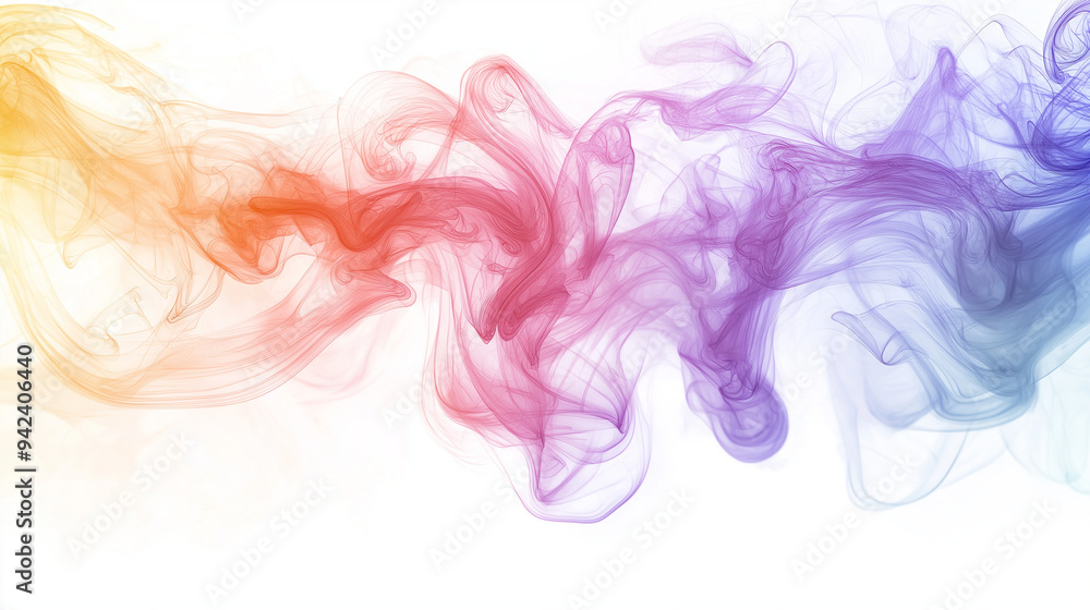 abstract iridescent rainbow ink storm artwork, on a pure white background abstract iridescent rainbow ink storm artwork, on a pure white background