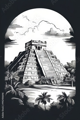 the AI Image Generator, ancient Mayan pyramid.