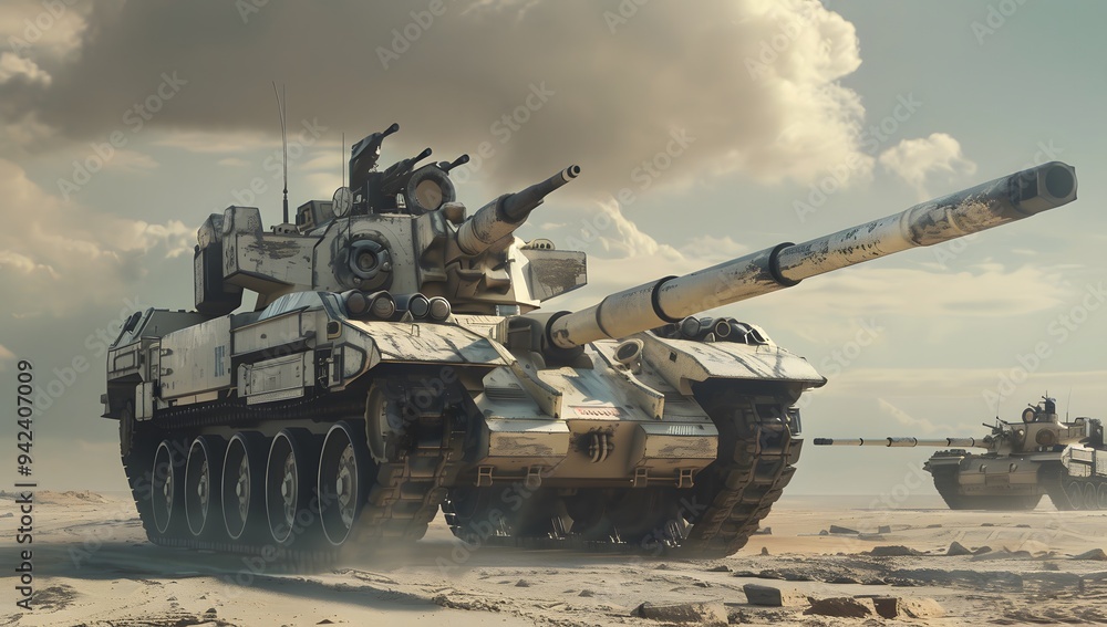 Gustav tank, similar to the Gwotk Modern howitzers in beige color with black wheels and turrets Gustav tank, similar to the Gwotk Modern howitzers in beige color with black wheels and turrets
