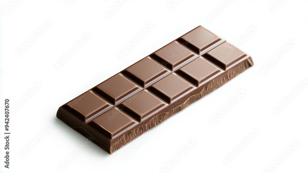 A chocolate bar with a white background A chocolate bar with a white background