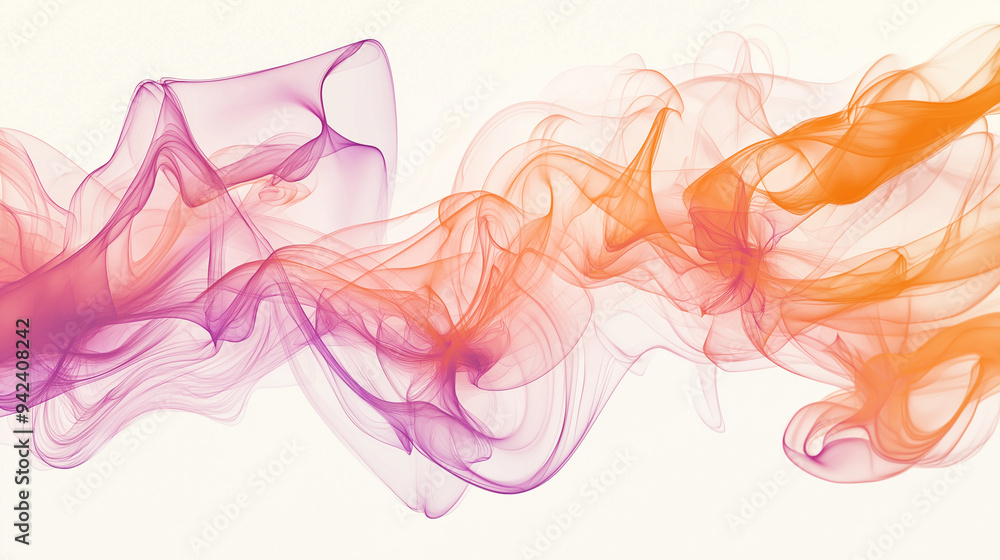 abstract sunset orange and magenta ink storm artwork, on an ivory background abstract sunset orange and magenta ink storm artwork, on an ivory background