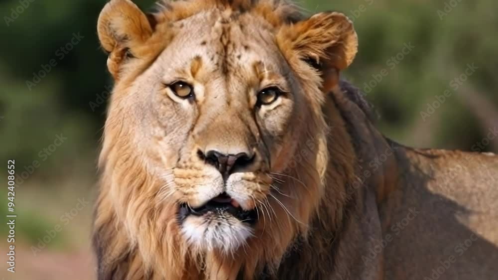Majestic Lion in Natural Habitat Majestic Lion in Natural Habitat