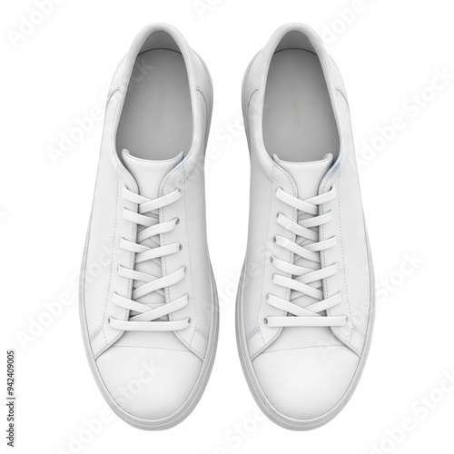 A pair of white shoes with a white laces