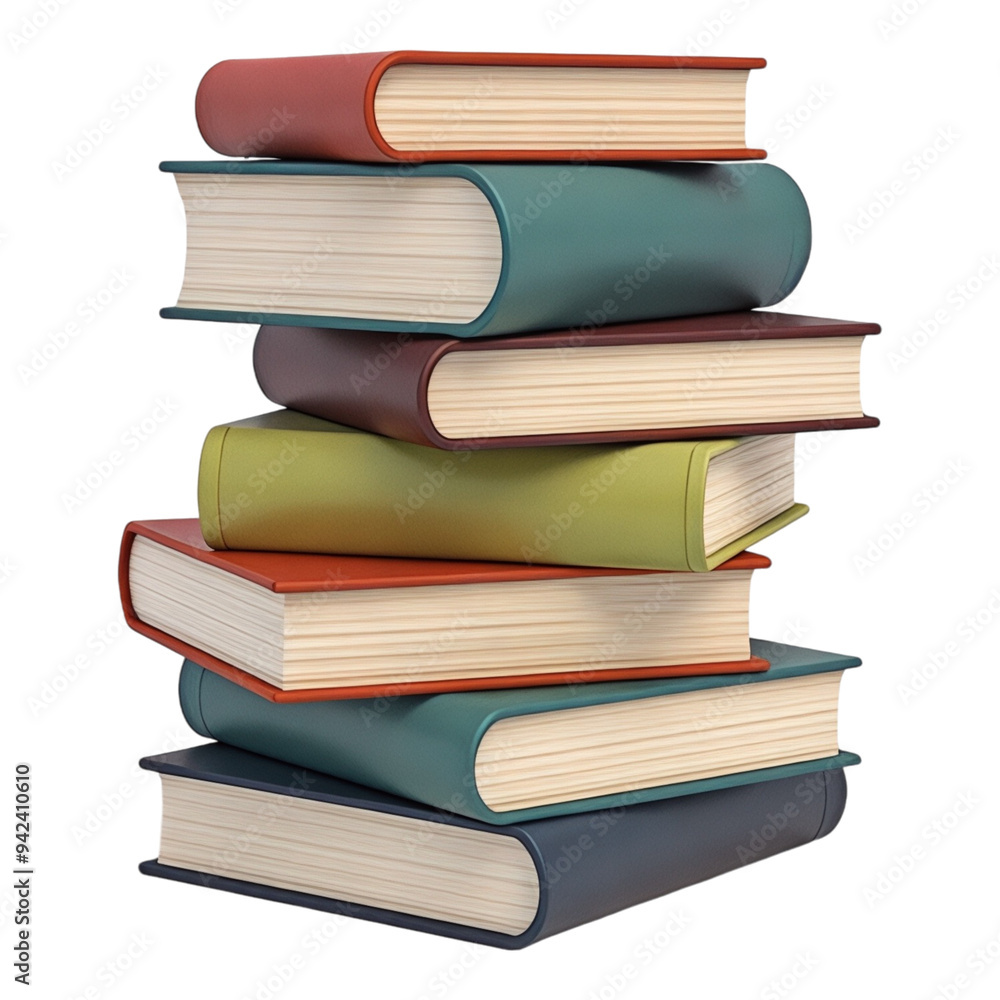 A stack of books with the top book being a green book A stack of books with the top book being a green book