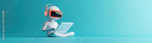 Virtual assistants, AI-driven interaction, 3D illustration