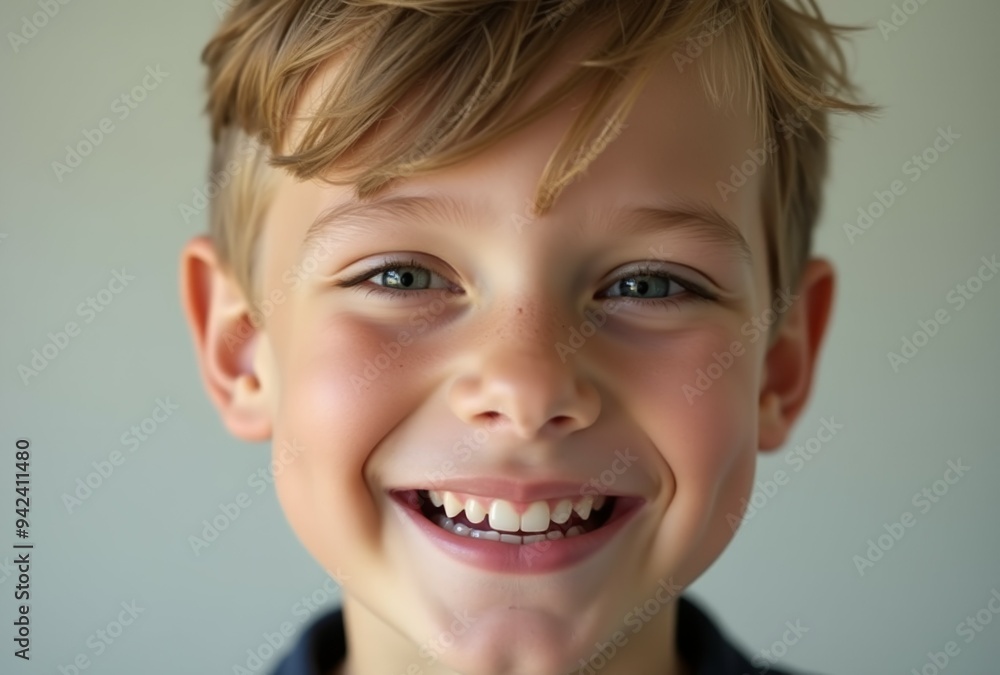A young boy with a smile on his face A young boy with a smile on his face