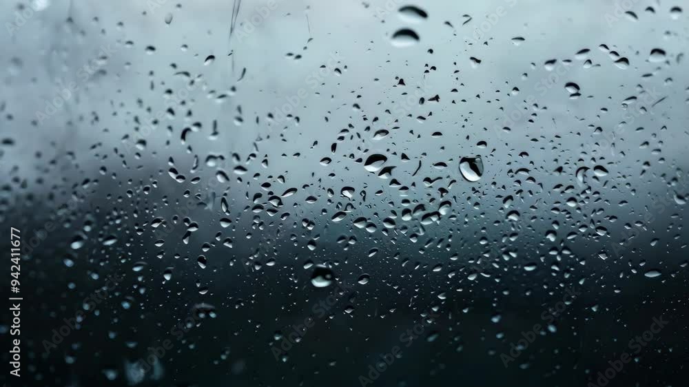 Black Glass Raindrops: Abstract Reflection in Wet Conditions Black Glass Raindrops: Abstract Reflection in Wet Conditions