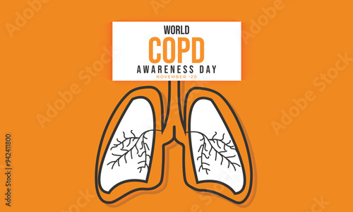 World COPD awareness day. background, banner, card, poster, template. Vector illustration.