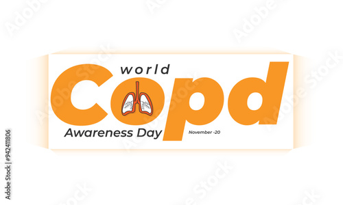 World COPD awareness day. background, banner, card, poster, template. Vector illustration.
