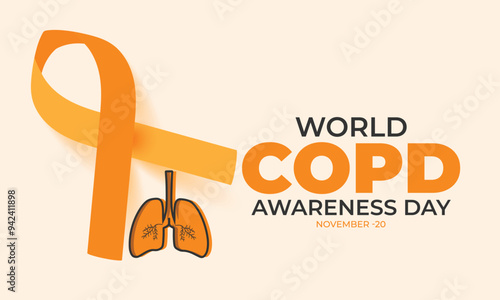 World COPD awareness day. background, banner, card, poster, template. Vector illustration.