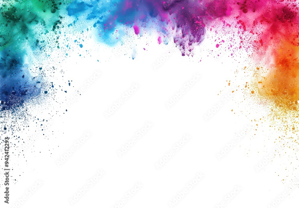 Fototapeta premium Abstract Colorful Powder Explosion on White Background