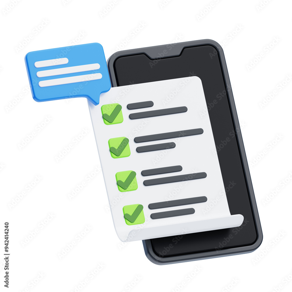 3D Mobile User Data Collection. 3D Icon 3D Mobile User Data Collection. 3D Icon