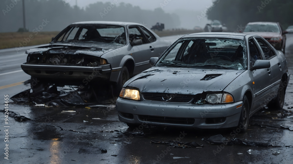 cars accident crash damage shattered glass highway cars accident crash damage shattered glass highway