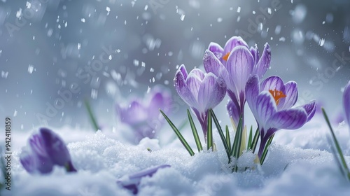 Crocuses bloom when snow falls