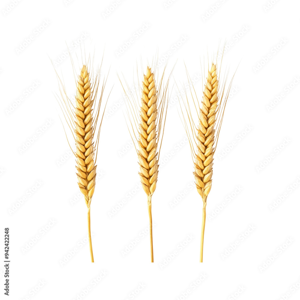 Three Wheat Spikes Isolated Three Wheat Spikes Isolated