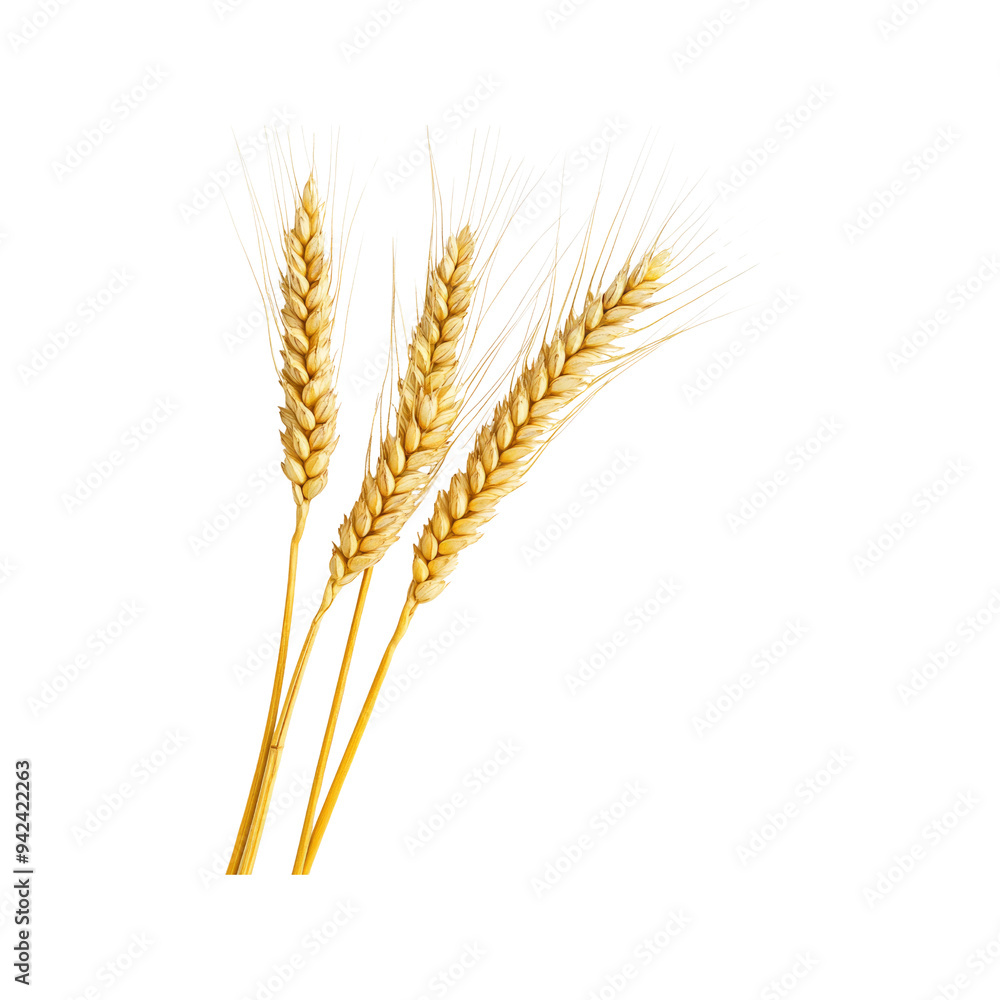 Golden Wheat Ears Isolated on Golden Wheat Ears Isolated on