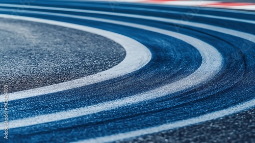 Close-up of a Race Track with White Lines