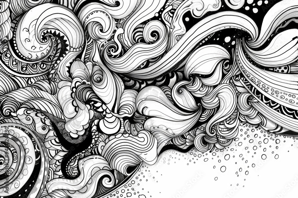 A simple illustration of wave patterns in monochrome colors A simple illustration of wave patterns in monochrome colors