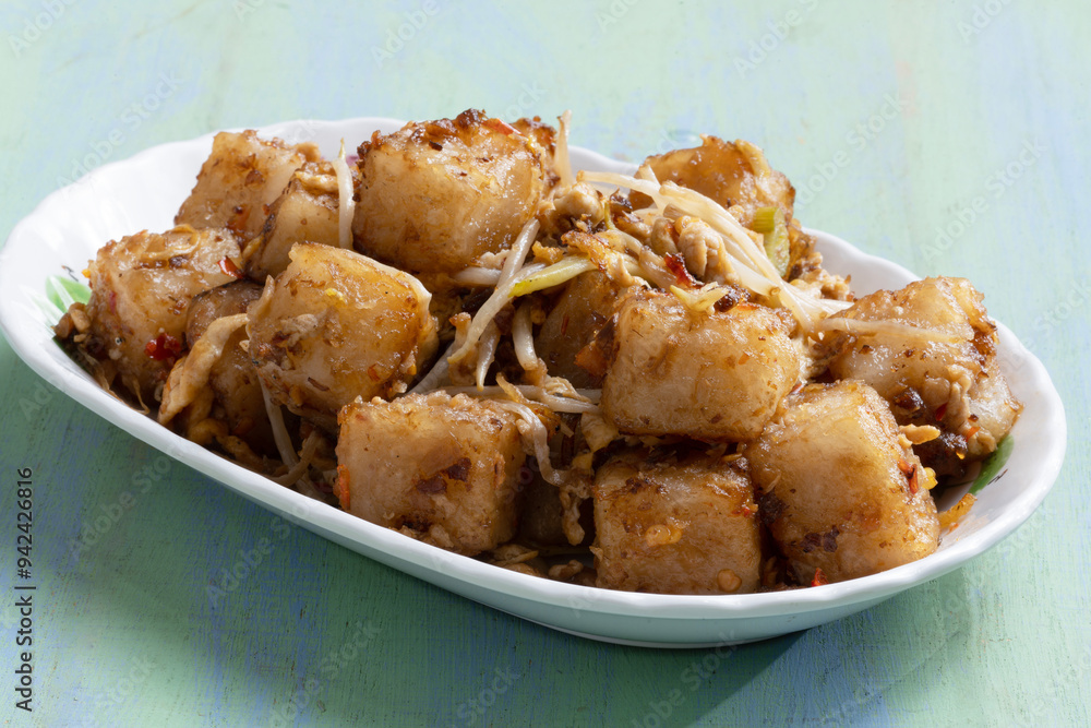 chinese dim sum favorite fried radish cake